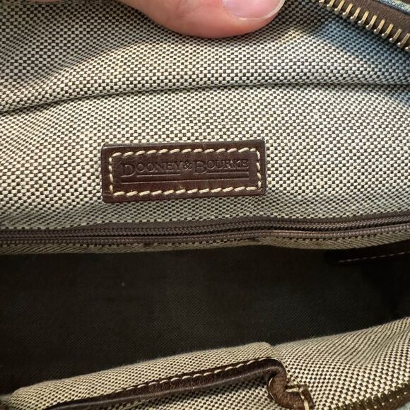 Dooney & Bourke East West Canvas / Leather Trim Donegal Crest Tote Shoulder Bag - Picture 16 of 16